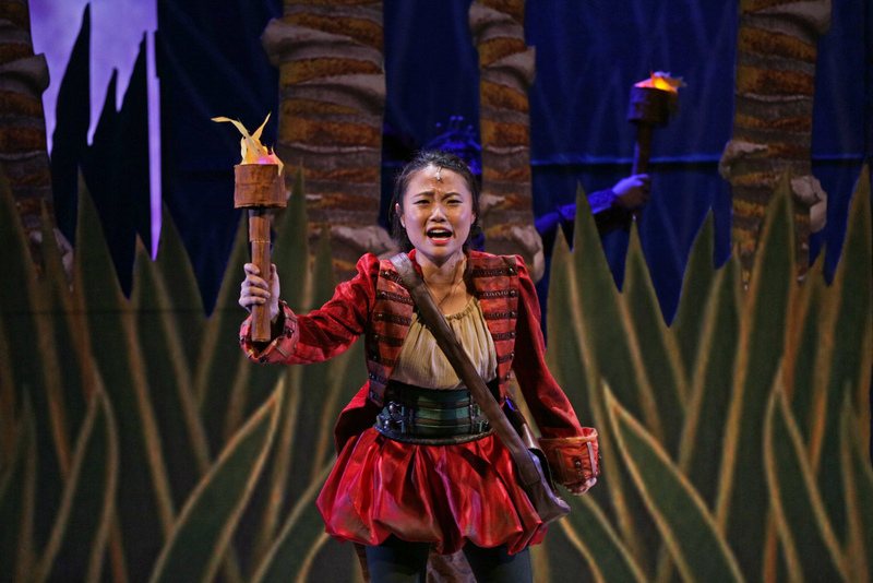 Ann Lek as Jim Hawkins, a lion-hearted 13 year-old girl who seeks friendship and adventure. — with Ann Summers L and Kate Golledge at DBS Arts Theatre - Home of the Singapore R
