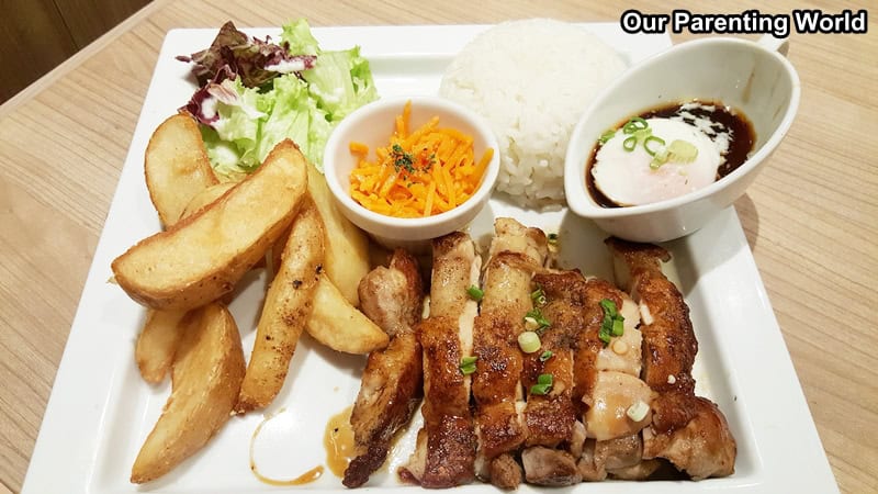 Hoshino Coffee Teriyaki Chicken Steak Plate wth Onsen