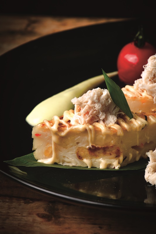 Japanese Crab Meat and Kani Okonomiyaki with Wasabi Mayonnaise AquaMarine