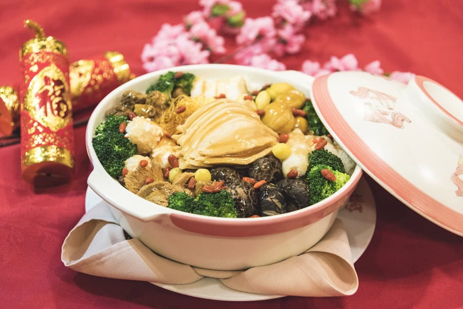 Lotus Vegetarian Restaurant Chinese New Year Golden Bowl of Fortune Pen Cai