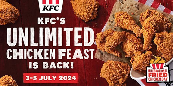 KFC Reintroduces Unlimited Chicken Feast from July 3-5 for International Fried Chicken Day Celebration