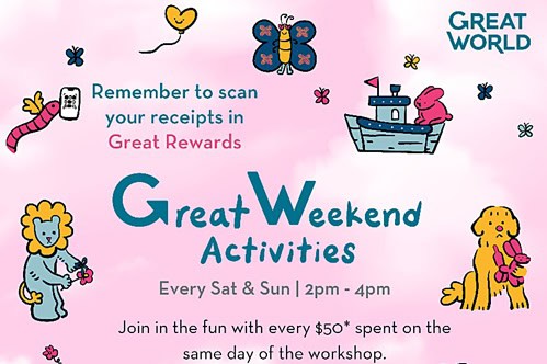 FREE Craft Workshops for Kids at Great World’s Great Weekend Activities