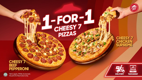 [Limited Edition] Pizza Hut Singapore’s Greatest Hits Made Cheesier with Cheesy 7  Beef Pepperoni and Chicken Supreme Pizzas Paired with Irresistible   Cheese-tastic Sides