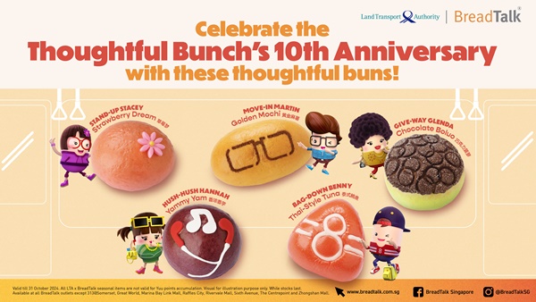 BreadTalk Partners with Land Transport Authority to Celebrate The Thoughtful Bunch’s 10th Anniversary: Kneading Kindness into Every Bite – A Toast to a Decade of Gracious Commuting